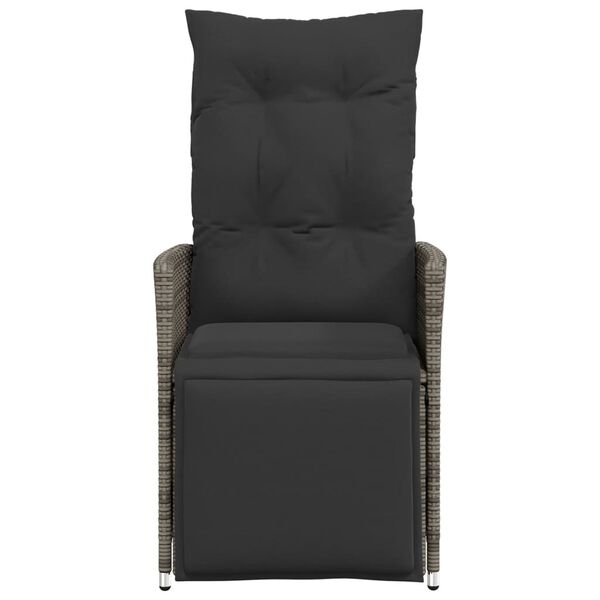 vidaXL Polohovací zahradní křesla 2 ks s poduškami šedá polyratan