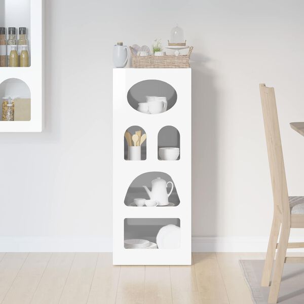 vidaXL Serv&iacute;rovac&iacute; skř&iacute;ň Vysoce leskl&aacute; b&iacute;l&aacute; 40 x 35 x 100,5 cm