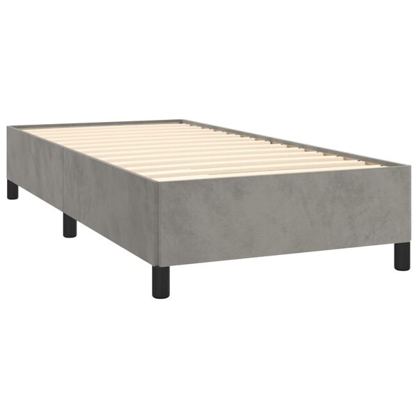 vidaXL Box spring postel s matrac&iacute; světle &scaron;ed&aacute; 80 x 200 cm samet
