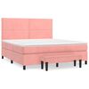 vidaXL Box spring postel s matrac&iacute; růžov&aacute; 180x200 cm samet