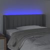 vidaXL Čelo postele s LED světle &scaron;ed&eacute; 83 x 16 x 78/88 cm textil