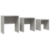 vidaXL Hn&iacute;zdov&eacute; konferenčn&iacute; stolky 3 ks betonově &scaron;ed&eacute; dřevotř&iacute;ska