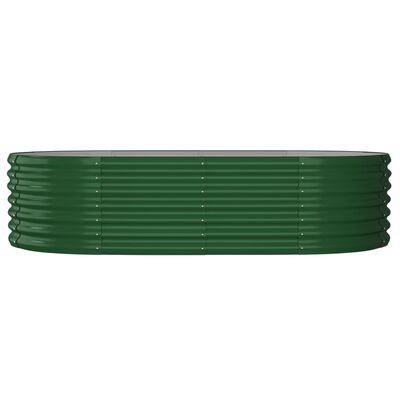 vidaXL Zahradní truhlík práškově lakovaná ocel 152 x 80 x 36 cm zelený