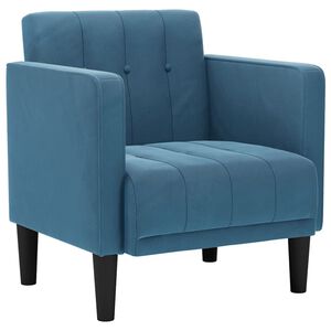 vidaXL Rozkl&aacute;dac&iacute; křeslo s područkami, modr&eacute;, 53 cm, samet