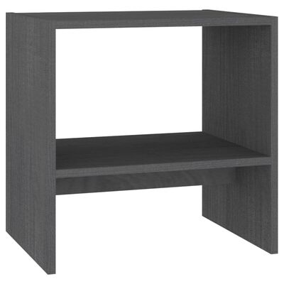 vidaXL Noční stolek šedý 40 x 30,5 x 40 cm masivní borové dřevo