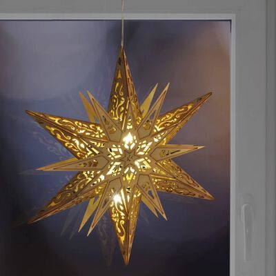 HI Svítící hvězda dřevěná vyřezávaná dekorace