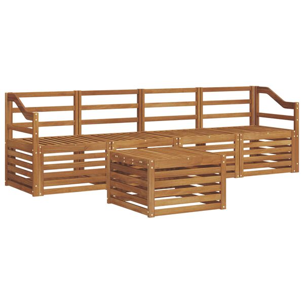 vidaXL Sedac&iacute; soupravy 5 pcs Př&iacute;rodn&iacute; Masivn&iacute; ak&aacute;tov&eacute; dřevo