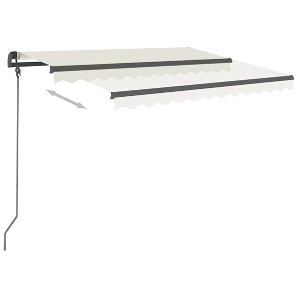 vidaXL Automatick&aacute; zatahovac&iacute; mark&yacute;za se sloupky 3 x 2,5 m kr&eacute;mov&aacute;