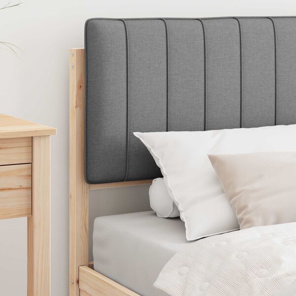 vidaXL R&aacute;m postele s čalouněn&yacute;m čelem s čelo Světle &scaron;ed&aacute; 90 x 190 cm