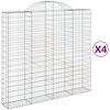 vidaXL Klenut&eacute; gabionov&eacute; ko&scaron;e 4 ks 200x50x180/200cm pozinkovan&eacute; železo