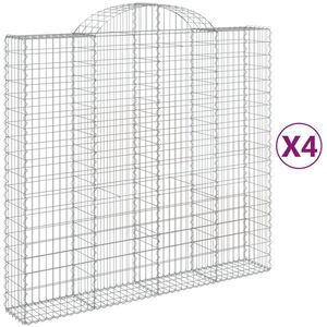 vidaXL Klenut&eacute; gabionov&eacute; ko&scaron;e 4 ks 200x50x180/200cm pozinkovan&eacute; železo