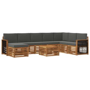 vidaXL Venkovn&iacute; pohovkov&aacute; souprava 7 pcs Přirozen&aacute; a Anthracitov&aacute;