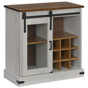 vidaXL Př&iacute;born&iacute;k HALDEN s posuvn&yacute;mi dveřmi b&iacute;l&yacute; Masivn&iacute; dřevo