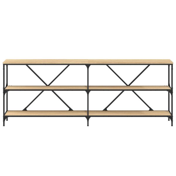 vidaXL Konzolový stolek dub sonoma 200 x 30 x 75 cm kompozit a železo