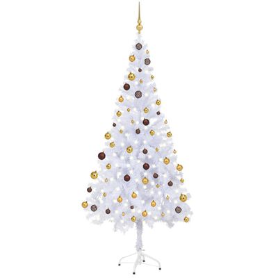 vidaXL Umělý vánoční stromek s LED a sadou koulí 180 cm 620 větviček