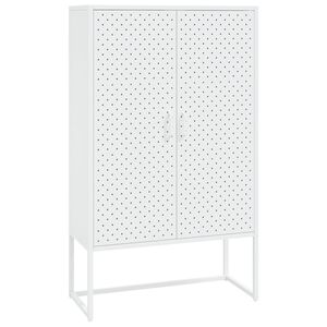 vidaXL Komoda b&iacute;l&aacute; 80 x 35 x 135 cm ocel