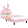 vidaXL R&aacute;m postele pro děti s čelem Růžov&aacute; 90 x 190 cm PU