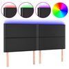 vidaXL Čelo postele s LED čern&eacute; 180x5x118/128 cm uměl&aacute; kůže