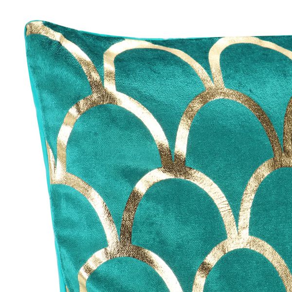 vidaXL Polštáře s lesklým potiskem 2 ks zeleno-zlaté 40 x 40 cm samet