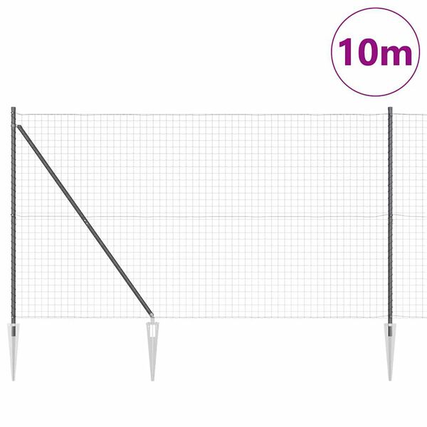 vidaXL Plot s sloupkem &Scaron;ed&aacute; 1,6 x 10 m Ocel a PVC