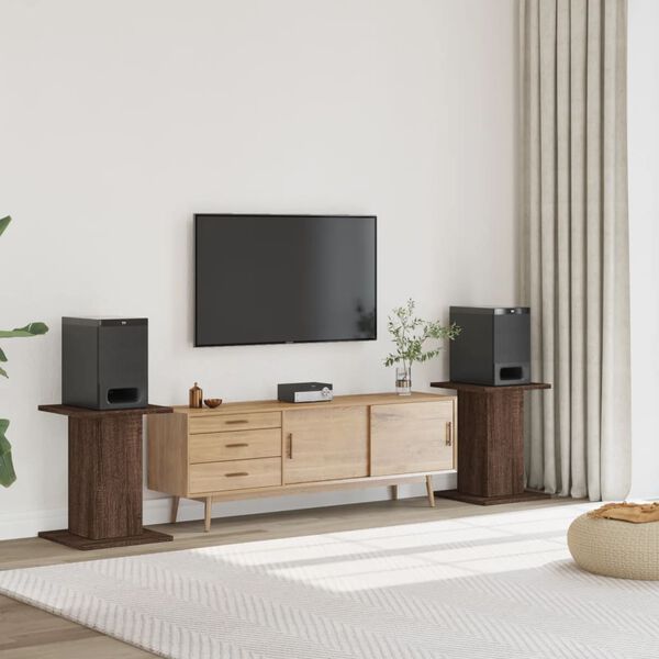 vidaXL Stojany na reproduktory 2 ks hněd&yacute; dub 30 x 30 x 60 cm kompozit