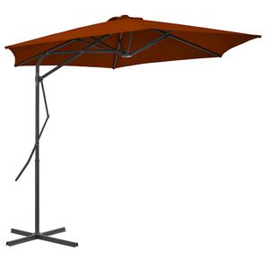 vidaXL Zahradn&iacute; slunečn&iacute;k s ocelovou tyč&iacute; terakotov&yacute; 300 x 230 cm