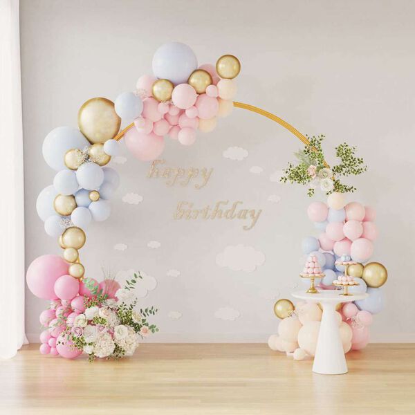 vidaXL Svatebn&iacute; oblouk Zlat&aacute; 220 x 45 x 200 cm Ocel