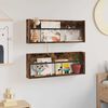vidaXL Reg&aacute;l na časopisy s polic&iacute; 2 pcs Kouřov&yacute; dub 80 x 12 x 30 cm