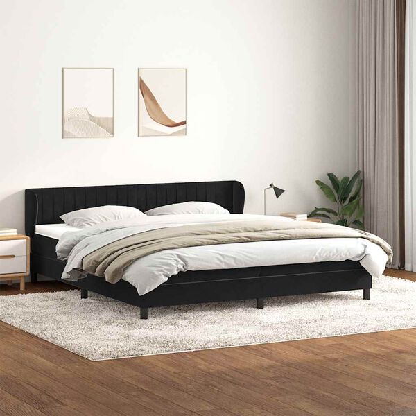 vidaXL Box spring postel s matracemi čern&aacute; 200x210 cm samet