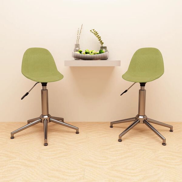 vidaXL Otočn&eacute; j&iacute;deln&iacute; židle 2 ks zelen&eacute; textil