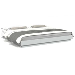 vidaXL R&aacute;m postele b&iacute;l&yacute; 200 x 200 cm kompozitn&iacute; dřevo