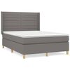 vidaXL Box spring postel s matrac&iacute; tmavě &scaron;ed&yacute; 140 x 190 cm textil