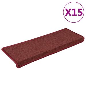 vidaXL Schodov&eacute; rohože 15 ks 65 x 21 x 4 cm bord&oacute; obd&eacute;ln&iacute;kov&yacute; okraj