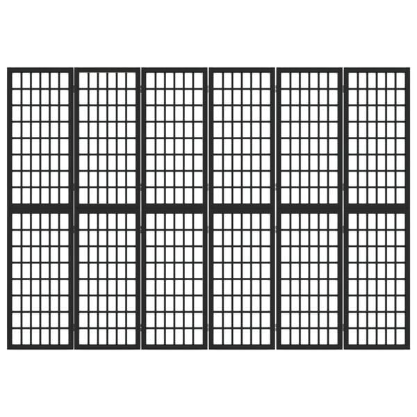 vidaXL Skládací 6dílný paraván v japonském stylu 240 x 170 cm černý