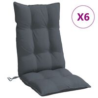 vidaXL Podušky na židli vysoké opěradlo 6 ks antracitové látka oxford