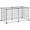 vidaXL 8panelov&aacute; ohr&aacute;dka pro zv&iacute;řata čern&aacute; 70x35x35 cm ocel