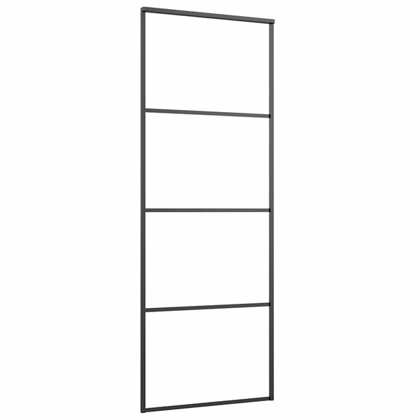 vidaXL Posuvn&eacute; dveře s kov&aacute;n&iacute;m 76x205 cm ESG sklo a hlin&iacute;k