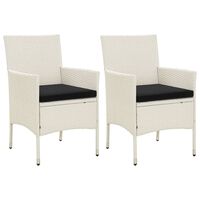 vidaXL Zahradní židle s poduškami 2 ks polyratan bílé