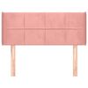 vidaXL Čelo postele typu u&scaron;&aacute;k růžov&aacute; 93x16x78/88 cm samet