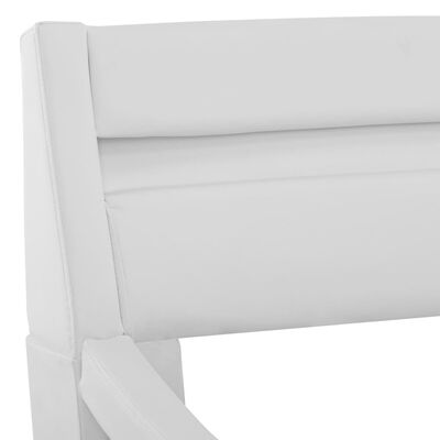 vidaXL Rám postele s LED světlem bílý umělá kůže 90 x 200 cm