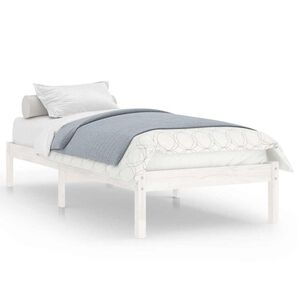 vidaXL R&aacute;m postele b&iacute;l&yacute; masivn&iacute; dřevo 75 x 190 cm mal&eacute; jednolůžko