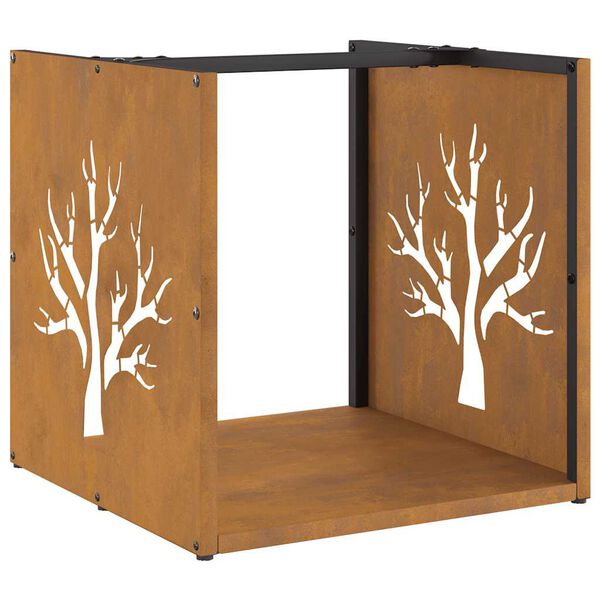 vidaXL Stojan na palivov&eacute; dřevo 40x40x40 cm povětrnostně odoln&aacute; ocel