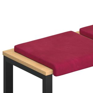 vidaXL Pol&scaron;t&aacute;ř na lavici 4 ks Samet V&iacute;no Červen&eacute; Hloubka 35 cm
