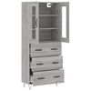 vidaXL Skříň highboard šedá sonoma 69,5 x 34 x 180 cm kompozitní dřevo