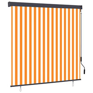 vidaXL Roleta B&iacute;l&aacute; a oranžov&aacute; 180 x 250 cm Textil a hlin&iacute;k