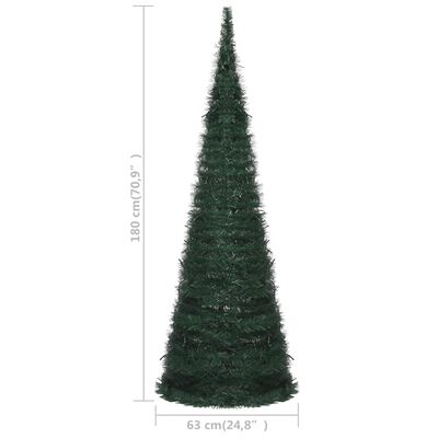 vidaXL Pop-up umělý vánoční stromek s LED osvětlením zelený 180 cm