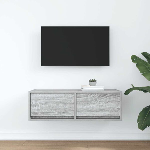 vidaXL TV skř&iacute;ňka &scaron;ed&aacute; sonoma 80x31x25,5 cm kompozitn&iacute; dřevo