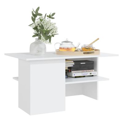 vidaXL Konferenční stolek bílý 90 x 60 x 46,5 cm dřevotříska