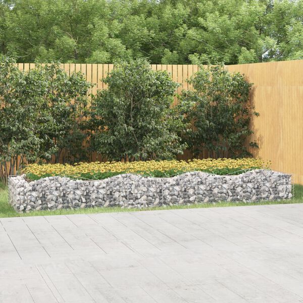 vidaXL Klenut&yacute; gabion vyv&yacute;&scaron;en&yacute; z&aacute;hon 400x100x50 cm pozinkovan&eacute; železo