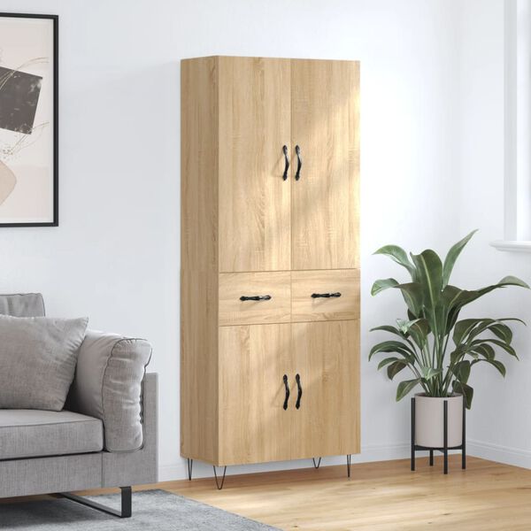 vidaXL Skř&iacute;ň highboard dub sonoma 69,5 x 34 x 180 cm kompozitn&iacute; dřevo